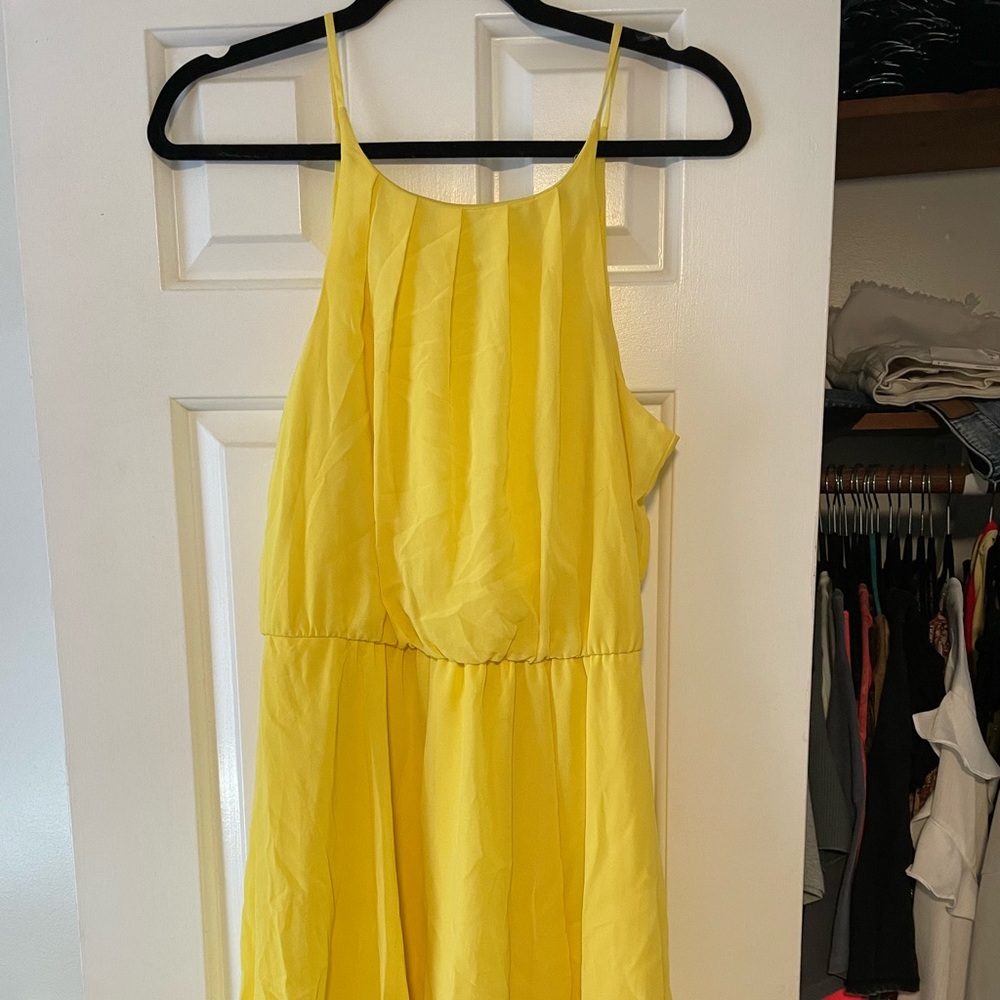Francesca’s Yellow High Neck Dress